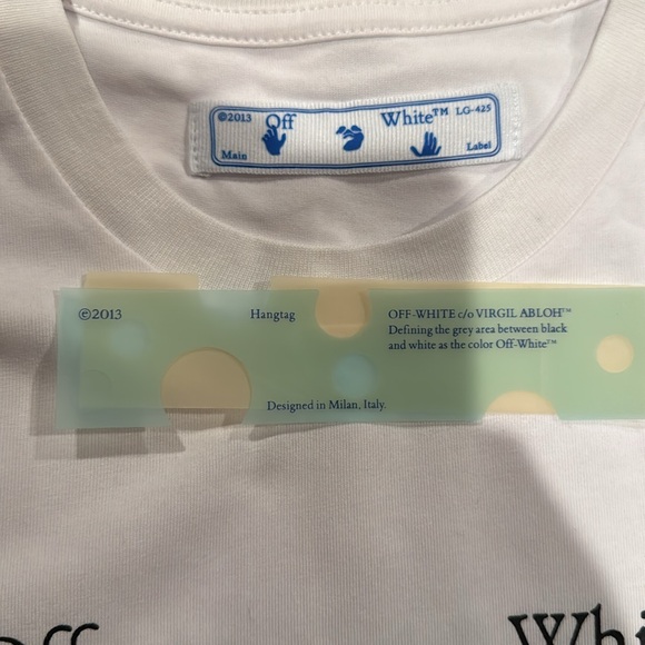 OFF WHITE BLUE MARKER WHITE TEE - Picture 7 of 7